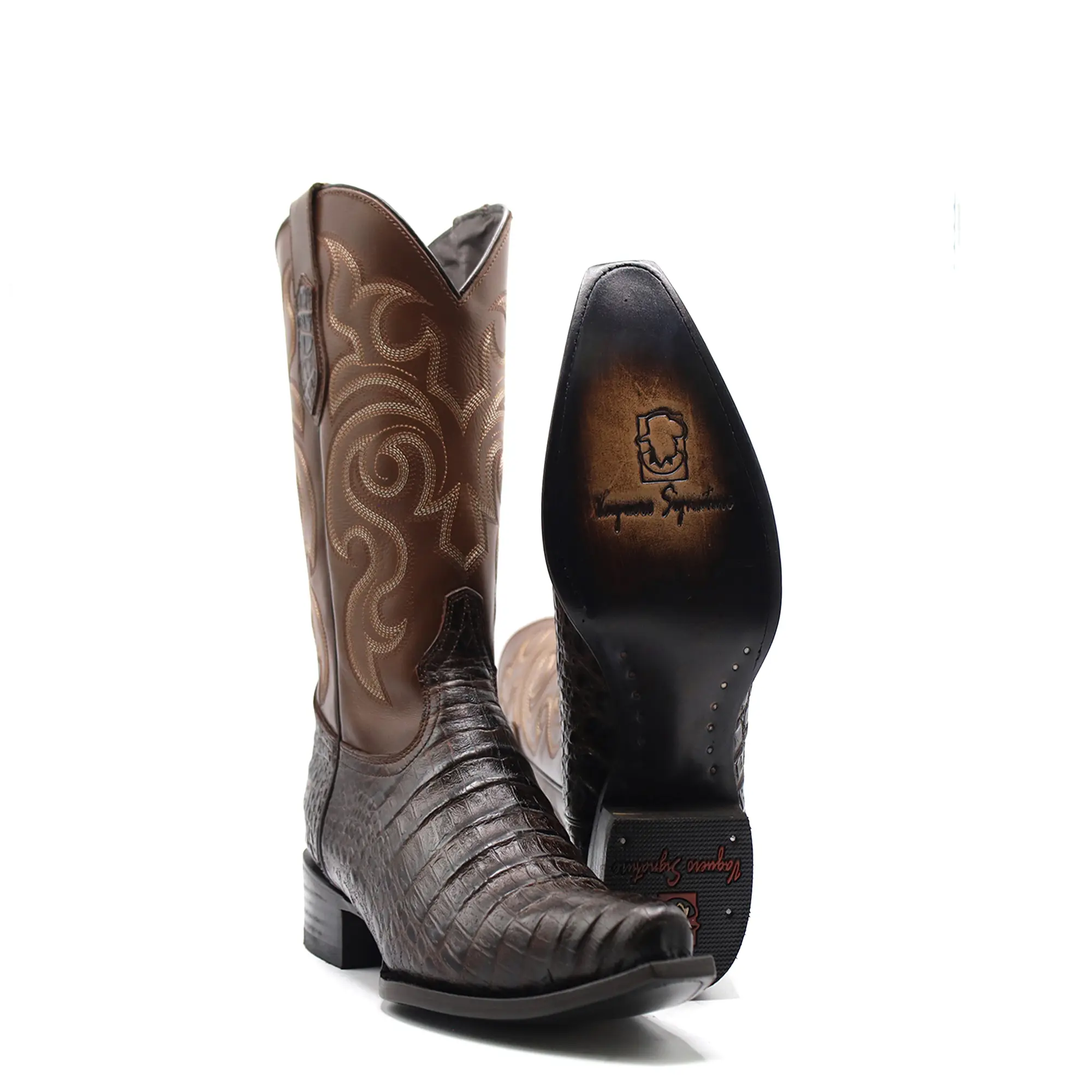 2535005050 - Vaquero Signature Men's Snip Toe Boots Coco Belly Imitation Cafe Difuminado