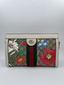 Pre-owned GUCCI LEATHER Shoulder Bags MONO FLOWER SHOULDER BAG