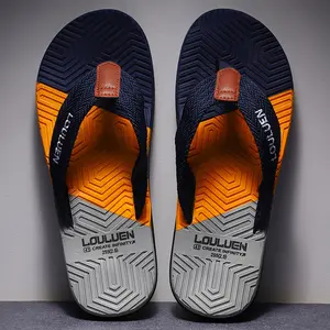 Men's Trendy 2023 New Color Block Flip Flops Quick Drying Slides Slippers For Indoor Outdoor Shower Beach Pool