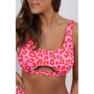 Feel The Sunshine Swimsuit Top (Pink Leopard)