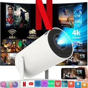 Portable Mini Projector with WiFi and Bluetooth-compatible, 180° Rotatable, 720p HD Resolution, Auto Vertical Keystone Correction, HDMI & USB Compatible