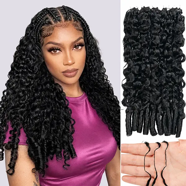 Wigcool Human Crochet Hair Extensions for Black Women, 20-Inch Burmese Curly, 100 Pre-Separated Strands, Invisible Miracle Knots, Feather-Light, Natural Black