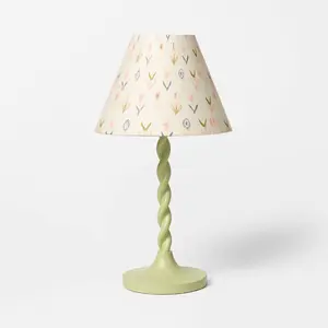 Twisted Metal Stem Table Lamp with Printed Shade -Threshold designed with Studio McGee