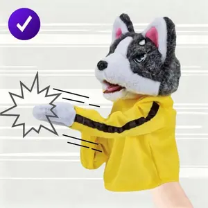 Plush Husky Boxing Dog Set - Cute Husky Design Interactive Plush Animal Puppet with Sound Effects, Safe for Kids Aged 3+, Complete Set for Finger Puppet Play (Indoor Leisure & Outdoor Recreation Equipment)