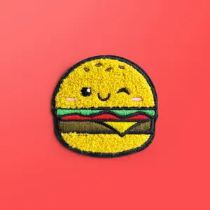 Burger Patch - Iron On Patches - Chenille Patches - Cute Gift