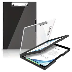 Transparent Plastic File Folder, Portable Writing Board, A4 Paper Storage, Files Organizer, Document Archive Organizer, Office Supplies, Ideal for Office & School Use