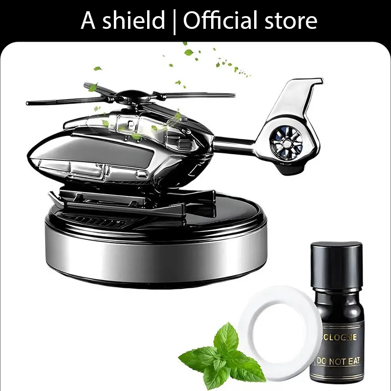 Football-Shaped Solar Car Aromatherapy Diffuser, Light-Energy-Powered Automatic Rotation, Air-Purifying Odor-Eliminating Car Accessory, Practical Tool & Exquisite Small Gift with Base-Mounted Small Box