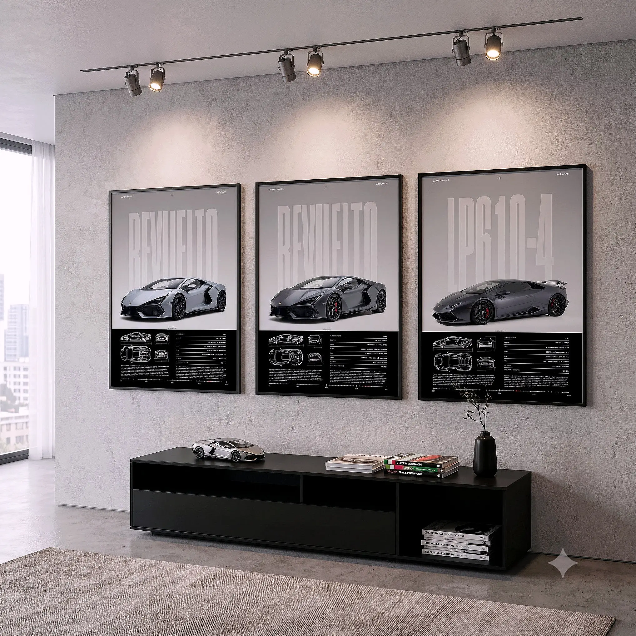 Set of 3 Lamborghini Revuelto & Huracán Posters, Unframed Premium High-Quality Prints, Luxury Supercar Wall Decor, Perfect Gift for Car Enthusiasts