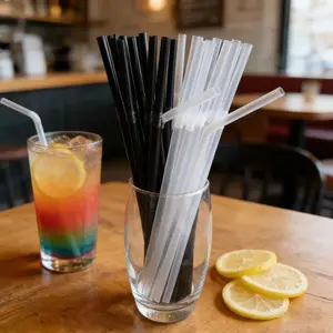 600/800pcs & Bendable Plastic Straws, Simple Versatile Design, Foldable, Restaurant & Home Party Essentials