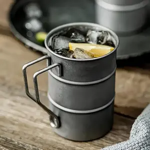 Stainless Steel Retro Style Beer Mug, Portable Travel Mug, Portable Outdoor Camping Water Cup, Outdoor Tableware for Camping & Hiking