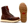 White Wolf WW-951 Grizzly Brown Lace Up Moc Toe Work Boot Dual Density Goodyear Welt - Oil and Slip Resistant, Closed Design, Durable Goodyear Sole, Anti-Fatigue Features - Boy