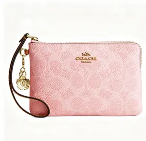 COACH Men's Minimalist Faux Leather Wallet Clutch - Zip-Closure Minimalist Purse, Dusty Pink Luggage & Bags Accessory