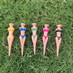 Durable PP Golf Tees, 5/10pcs Bikini Design Golf Tees, Golf Accessories, Golf Training Equipment for Women & Girls, Ball Sports Equipment for Outdoor, Golf Supply
