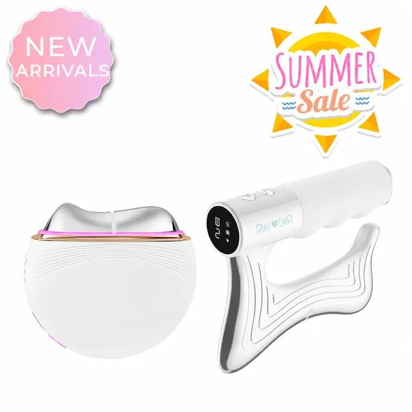 RIKI Sculptress & Sculptor Bundle - Complete Face & Body Sculpting System with Heat Cooling EMS Vibration LED Therapy for Radiant Skin & Toned Muscles