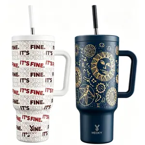 [Meoky 2 cups Live bundle]  2 Insulated Stainless Steel 40oz Cups；Leak Proof;  Keep Cold 24 Hours Warm 8 Hours