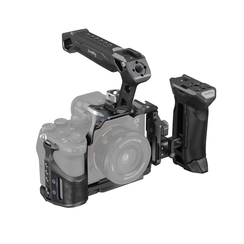 SmallRig A7 IV Cage with Top Handle, Clamp for HDMI Cable and Side Handgrip, Advanced Kit for Sony Alpha 7R V / Alpha 7 IV / Alpha 7S III - 3710