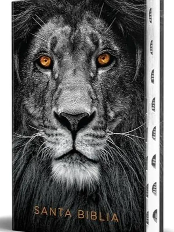 Biblia RVR 1960 letra grande tamaño manual, tapa dura León de Juda con índice / Spanish Bible RVR 1960 Handy Size Large Print Hardcover Lion of Judah with In (Spanish Edition)