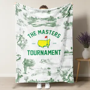 2026 The Masters EST Tournament Golf Throw Blanket 1934 Soft Flannel Fleece Plush Warm Bedding For Couch Bed Sofa Living Room Vintage Sports Fan Commemorative Gift Lightweight Cozy Home Decor