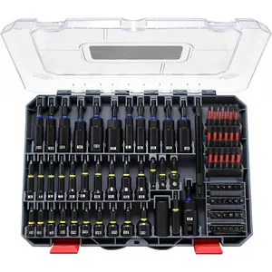 80-Piece Impact Magnetic Nut Driver Set, SAE/Metric Nut Driver Set, Socket Adapters, Bit Holder, Wing Nut Driver, Universal Sockets, Quick Release Extension, Power Bits, Slotted Storage Box