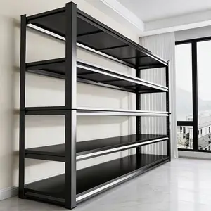 5-Tier Heavy-Duty Adjustable Metal Garage Shelving, Freestanding Multi-Purpose Storage Unit, Ideal for Garages, Basements, and Kitchens