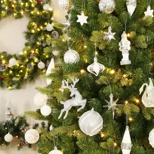 80pcs Christmas Ornaments Set, Shatterproof Clear Plastic Baubles in a Classic Design, Christmas Tree Decoration