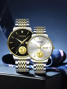 Men's Simple Analog Watch, Stainless Steel Band, Mineral Glass Dial, Waterproof Date Display, Silver Color Bracelet, Business Style, Quartz Watches, Quartz Waterproof Watch