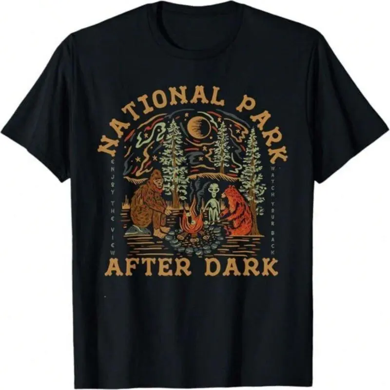 Funny National Park Graphic T-Shirt, Short Sleeve T-Shirt, Cotton Fabric Crew Neck Tee, Casual Shirt, Lightweight Breathable Comfort Fit Graphic Tee, Soft Streetwear Summer Shirt for Men Women, Daily Wear, Outdoor Travel Vacation Weekend, Graphic T-shirt