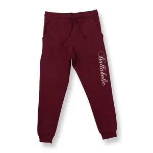 Mens "Premium Maroon Signature Joggers | BALLAHOLIC® US"