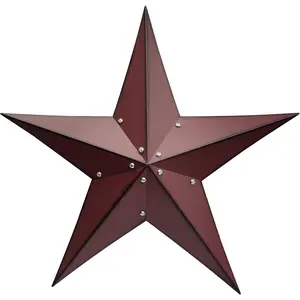 24" Rustic Metal Barn Star Wall Decor-Handmade Red Barn Stars Indoor or Outdoor Decoration,Star for Outside Texas Stars Art  Western Country Home Farmhouse Wall art Decor.