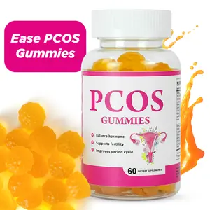 PCOS Gummies Helps Menstrual Cycle Health, 60 Count PCOS Vitamin Gummies for Healthy Ovulation and Fertility, Supports Women Hormonal Balance & Reproductive Health PCOS Gummies Vegan Orange Flavor