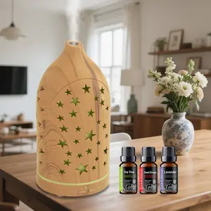 Star Hollow Diffuser Adds Moisture & Fragrance Auto Shutoff Ultra-Quiet Ambient Humidifier Perfect for Office Nursery or Meditation Room