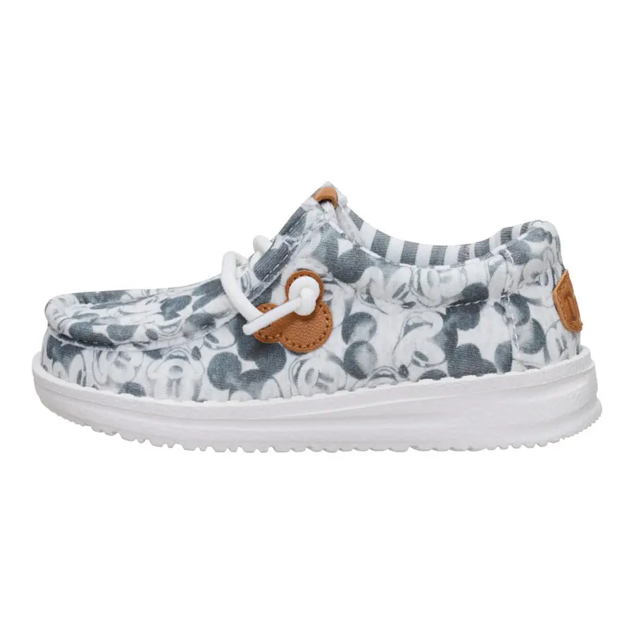 HEYDUDE Disney Mickey Mouse Print Wally - Kid's Comfortable Slip on Shoes Low Top Chunky Low Top