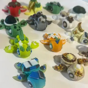 Mystery Pack: 5 Mini 3D-Printed Turtles Fun Themed Mini Turtles 3D-Printed Mystery Pack print mini
