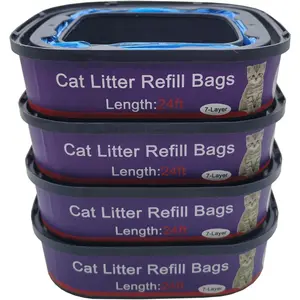 4 Pack  Litter Refill Bags Cartridges Compatible with Genie  Standard, Plus and XL Pails Odor Control