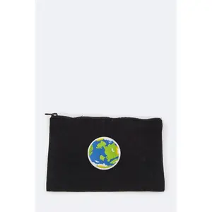 Earth Embroidery Canvas Pouch