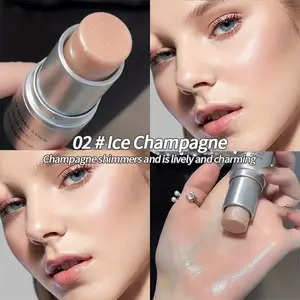 Brightening Cream Stick, Versatile Highlighter and Blush for Natural Glow, Hydrating and Moisturizing Multi-Use Makeup, Cosmetic Product