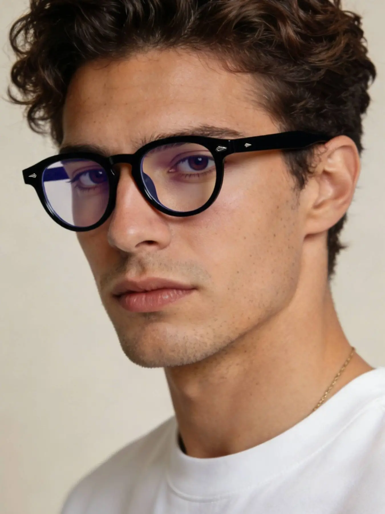 High-Quality Vintage Round Flat Glasses, Unisex Casual Frame, Anti-Blue Light, All Seasons, Lightweight Comfortable, Student Daily Wear, Trendy Vintage Eyeglasses, Lightweight Eyeglasses, Lightweight Eyewear