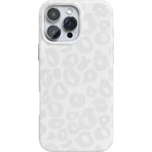 Into The Wild White Snow Leopard Tough Phone Case- A tough- dual-layer phone case with a white snow leopard print- a cool and stylish accessory for animal lovers- This case offers great protection and a durable design