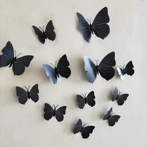 Butterfly Design Wall Sticker, Butterfly Decal, 12pcs/set 3-size Butterfly Wall Art, Wall Decor for Home Living Room Bedroom Office, Home Decor