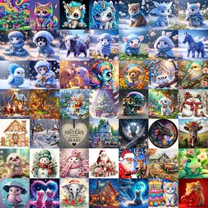 10pcs/20pcs/30pcs Diamond Painting Kits, Cartoon Animal & Landscape Patterns, Full Drill Art Set for Wall Decor, Beginner-Friendly Gift Kit, Cross Stitch Kit, Handmade Gifts, DIY Kit, Craft