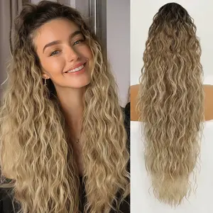 Fxmongyi 30" Curly Ponytail Extension Claw Clip in Hair Extensions Long Fluffy Natural Looking Synthetic Hair Extension for Women