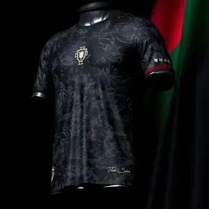 Cr#07 Goat Heritage Black Color Portugal Soccer Jersey 2026 For You, Football Jersey For Couple Matching, Streetwear Soccer Jersey Vintage , Perfect Gifts Soccer Fans, Sports Tops, Gym Athletic Clothes
