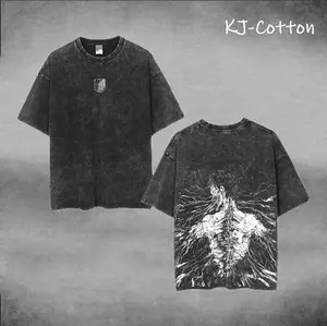 Eren Attack Titan cotton wash T-shirt Stylish Cotton ,Premium Cotton,Cosplay Short-Sleeved Novel Comfortable Unisex Clothing Fathersdaygift