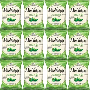 Miss Vickie's Jalapeno Potato Chips, 1.375 Oz Bags, Pack of 12, Bundled By Shoppyway Snack Crispy Crunchy Spicy Flavor