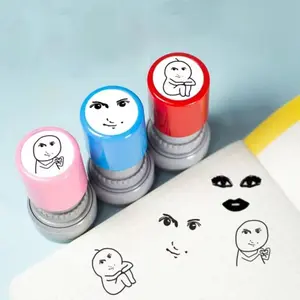 Emotional Face Pattern Stamp, 1 Count Funny Emotional Face Pattern Stamp, Office Stationery & Supplies for Home School Office