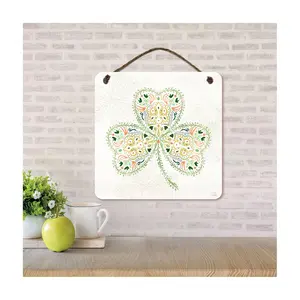 Courtside Market Three-Leaf Clover 16x16 Hanging Sign