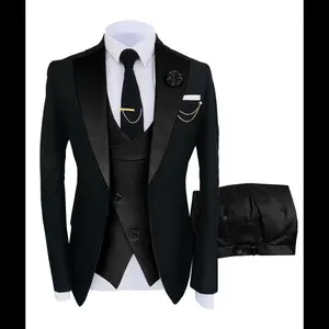 Men's Slim Fit 3-piece Suit Set -Double BreastedBlazer, Vest & Pants for Weddings and Formal Eventscasual suit Mens Slim wedding suit pocket suit Men'sThree-Piece party suits business casual Tuxedo business casual outfits office work clothes