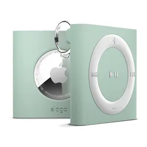 elago W7 Shuffle Case for Apple AirTag, Retro Music Player Design, Durable Silicone Protective Cover Accessory [2 Colors]