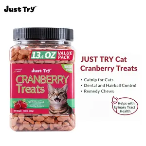 13.4 OZ Cat Treats Urinary Tract Health Supplement Cranberry and D-Mannose for Kidney Bladder and UT Support Salmon Flavor Crunchy Chews Cat Loves