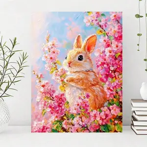 Flowers Rabbit Diy 5d Diamond Painting Full Drills Cute Bunny Animal Handmade Cross Stitch Mosaic Home Decor